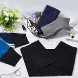 85% Cotton & 15% Elastic Fiber Ribbing Fabric for Cuffs, Waistbands Neckline Collar Trim, Black, 600~650x200~250x2mm