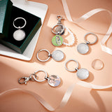 DIY Blank Dome Keychain Making Kit, Including Alloy Keychain Cabochon Settings, Glass Cabochons, Platinum, 40Pcs/box