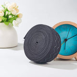 Flat Polyester Elastic Cord, with Epoxy Resin, Black, 38mm, about 6yards/roll(5.4864m/roll)