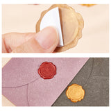 Adhesive Wax Seal Stickers, For Envelope Seal, Dark Goldenrod, 30.8x30.8x2.2mm