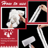 White Faux Fur Ribbon Trim Fabric Roll for Christmas Tree Decor or Wreath Bows Craft, White, 45mm
