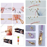 900Pcs 3 Colors Ending Findings Kits for DIY Jewelry, Including Brass Bead Tips & Crimp Beads & Wire Guardians & Jump Rings & Lobster Claw Clasps, Mixed Color