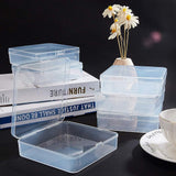 Polypropylene(PP) Plastic Boxes, Bead Storage Containers, with Hinged Lid, Square, Clear, 12.5x12.5x3.5cm