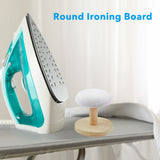 Wooden Ironing Mat, Sponge with Cotton Round Stool, Portable Small Chest Ironing Board Table Top, WhiteSmoke, 173x170mm