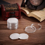 8Pcs Blank Iron Discs, with Plastic Box, Flat Round, for DIY Souvenir Medals, Commemorative Coin, Silver, 40x2.5mm