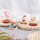 30Pcs 3 Styles Home Decoration, with Wood Cabochon Settings and Mini Handmade Blown Glass Cover, Mixed Color, Cabochon: 10Pcs