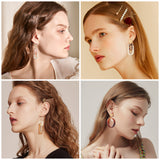 DIY Dangle Earring Making Kits, 6Pcs Flat Round & Rectangle Acrylic Pendants, 72Pcs Oval Acrylic & Plastic & Stainless Steel Linking Rings, Brass Earring Hooks & Jump Rings, Mixed Color, 98pcs/bag