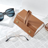 PU Leather Trapezoid Multiple Glasses Case, 3 Slots Travel Sunglasses Organizer Holder, Saddle Brown, 162x125x60mm