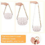 2Pcs 2 Style CCB Plastic Rectangle Cross Chain Bag Straps, with Alloy Spring Gate Ring, Light Gold, 56~65cm, 1pc/style