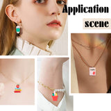 25Pcs 5 Styles OPaque Resin Pendants, with Platinum Iron Findings, Imitation Stationery, Mixed Shapes, Mixed Color, 26~31.5x14~25x5~8mm, Hole: 2~2.5mm, 5pcs/style