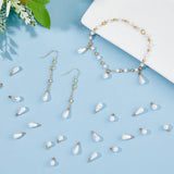 100Pcs 2 Styles Plastic Imitation Pearl Charms, with Brass Finding, Teardrop & Round Charms, Real 24K Gold Plated, 9~13x5.5mm, Hole: 1.5mm, 50pcs/style