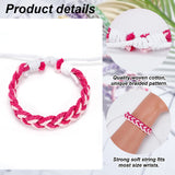 20Pcs 20 Colors Handmade Cotton & Linen Braided Cord Bracelets Set, Adjustable Bracelets for Women, Mixed Color, Inner Diameter: 1-3/4~4 inch(4.6~10cm), 1Pc/color