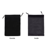 Rectangle Velvet Pouches, Candy Gift Bags Christmas Party Favors Bags, Black, 15x12cm