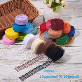 Nonelastic Lace Trim, Polyester Ribbon for Jewelry Making, Mixed Color, 7/8 inch(22mm), about 10yards/roll(9.144m/roll), 20colors/set, 20rolls/set