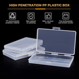 Transparent Plastic Bead Containers, with Hinged Lids, for Beads and More, Rectangle, Clear, 15x9.5x2cm