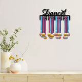 Fashion Iron Medal Hanger Holder Display Wall Rack, 3 Lines, with Screws, Candle Pattern, 150x400mm