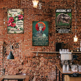 Vintage Metal Tin Sign, Iron Wall Decor for Bars, Restaurants, Cafes Pubs, Rectangle, Dinosaur, 300x200x0.5mm