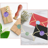 Retro Wax Seal Stamp Set, including Safflower Pear Wood Handle & Removable Brass Head, for Envelopes, Invitations, Gift Card, Paw Print, 8.3x2.2cm