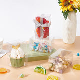 Transparent Plastic PVC Box Gift Packaging, Waterproof Folding Box, Square, Clear, 22.2x12x0.1cm, Box: 6x6x10cm