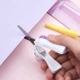 Unicorn Shape Folding Safety Scissors, with Plastic Handles, Travel Portable Scissors, for Office and Kid, Yellow, 132x26.5x39mm