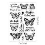 Custom PVC Plastic Clear Stamps, for DIY Scrapbooking, Photo Album Decorative, Cards Making, Butterfly, 160x110x3mm