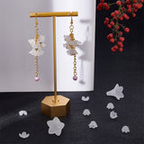 200Pcs 4 Style Spray Painted Glass Beads & Acrylic Beads Caps, Flower, Clear, 7~21.5x11.5~22x4.5~21mm, Hole: 1.2~1.5mm, 50Pcs/style