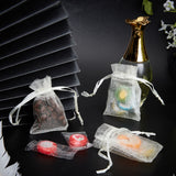 100Pcs Organza Gift Bags with Drawstring, Jewelry Pouches, Wedding Party Christmas Favor Gift Bags, Creamy White, 7x5cm