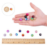 Spray Painted Crackle Glass Beads, Round, Mixed Color, 12mm, Hole: 1.3mm