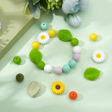 DIY Flower Leaf Bracelet Making Kit, Including Silicone Beads, Elastic Threads, Mixed Color, 44Pcs/set