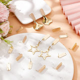 16Pcs Brass Stud Earring Findings, with Hole, Oval, Nickel Free, with 40Pcs Plastic Ear Nuts, Real 18K Gold Plated, 21x8mm, Hole: 1.4mm, Pin: 0.9mm