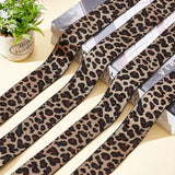 Flat Elastic Rubber Cord/Band, Garment Sewing Accessories, Leopard Print, Tan, 39mm