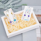 Cardboard Earring Display Cards, Rectangle, Mixed Color, 9x5x0.04cm, Hole: 1.5mm, 260pcs/set