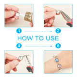 DIY 304 Stainless Steel Link Connector Making Kits, include Cabochon Connector Settings, Plain Edge Bezel Cups, Transparent Glass Cabochons, Stainless Steel Color, Settings: 48pcs/box