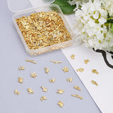 Alloy Enamel DIY Pieces, DIY Accessories, Mixed Shapes, Golden, 7.2~14x4~8.5x1.5~2mm, 250pcs/box