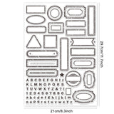 Custom PVC Plastic Stamps, for DIY Scrapbooking, Photo Album Decorative, Cards Making, Stamp Sheets, Film Frame, Letter Pattern, 29.7x21cm