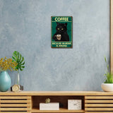 Vintage Metal Iron Tin Sign Poster, Wall Decor for Bars, Restaurants, Cafes Pubs, Cat Shape, 300x200x0.5mm, Hole: 5x5mm