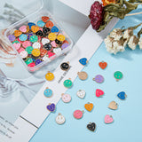 96Pcs 16 Style Alloy Enamel Charms, Cadmium Free & Lead Free, Flat Round & Heart Smiling Face, Mixed Color, 13~14.5x12x1.5mm, Hole: 1.5~1.6mm, 6pcs/style