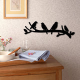 Laser Cut Basswood Wall Sculpture, for Home Decoration Kitchen Supplies, Bird, 100x300x5mm