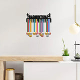 Fashion Iron Medal Hanger Holder, Display Wall Rack, with Screws, Badminton Pattern, 150x400mm, Hole: 5mm