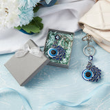 Peacock Alloy Rhinestone Pendant Keychain, Evil Eye Acrylic Keychain, with Alloy Findings, for Bag Car Decorative Accessories, Platinum, 13.2cm