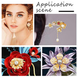 80Pcs 8 Style Brass Bead Caps, Flower, Real 24K Gold Plated, 7~15x7~13.5x1.2~4mm, Hole: 1~2mm, 10pcs/style