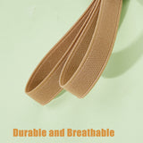 Polyester Elastic Cord, Flat, Tan, 15.5mm, about 17.50 Yards(16m)/Roll