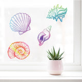 PVC Window Sticker, Flat Round Shape, for Window or Stairway  Home Decoration, Shell Pattern, 180x180x0.3mm