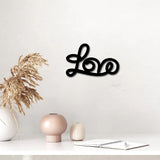 Laser Cut Basswood Wall Sculpture, for Home Decoration Kitchen Supplies, Word Love, Black, 120x193x5mm