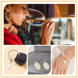 DIY Oval Wine Glass Charm Tags Making Kit, Including Brass 20Pcs Wine Glass Charm Rings & 30Pcs Jump Rings, 20Pcs Wood Pendants, Antique White, 70pcs/box