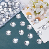 1 Box 60Pcs Self-Adhesive Acrylic Rhinestone Stickers, for DIY Decoration and Crafts, Faceted, Half Round, Clear, 20x5mm