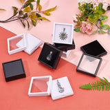 Acrylic Jewelry Box, Visual Box, Square, Black, 61x61x20mm, Ratent: 51x51mm