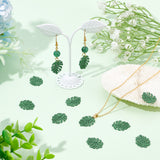 Baking Painted Alloy Pendants, Tropical Leaf Charms, for DIY Accessories, Lead Free & Cadmium Free, Monstera Leaf, Medium Sea Green, 21x17x1mm, Hole: 1.6mm, 50pcs/box