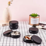 Round Aluminium Tin Cans, Aluminium Jar, Storage Containers for Cosmetic, Candles, Candies, with Screw Top Lid, Gunmetal, 7.1x2.5cm, Capacity: 60ml, 15pcs/box