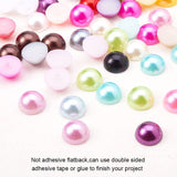 ABS Plastic Cabochons, Imitation Pearl, Half Round/Dome, Mixed Color, 8x4mm